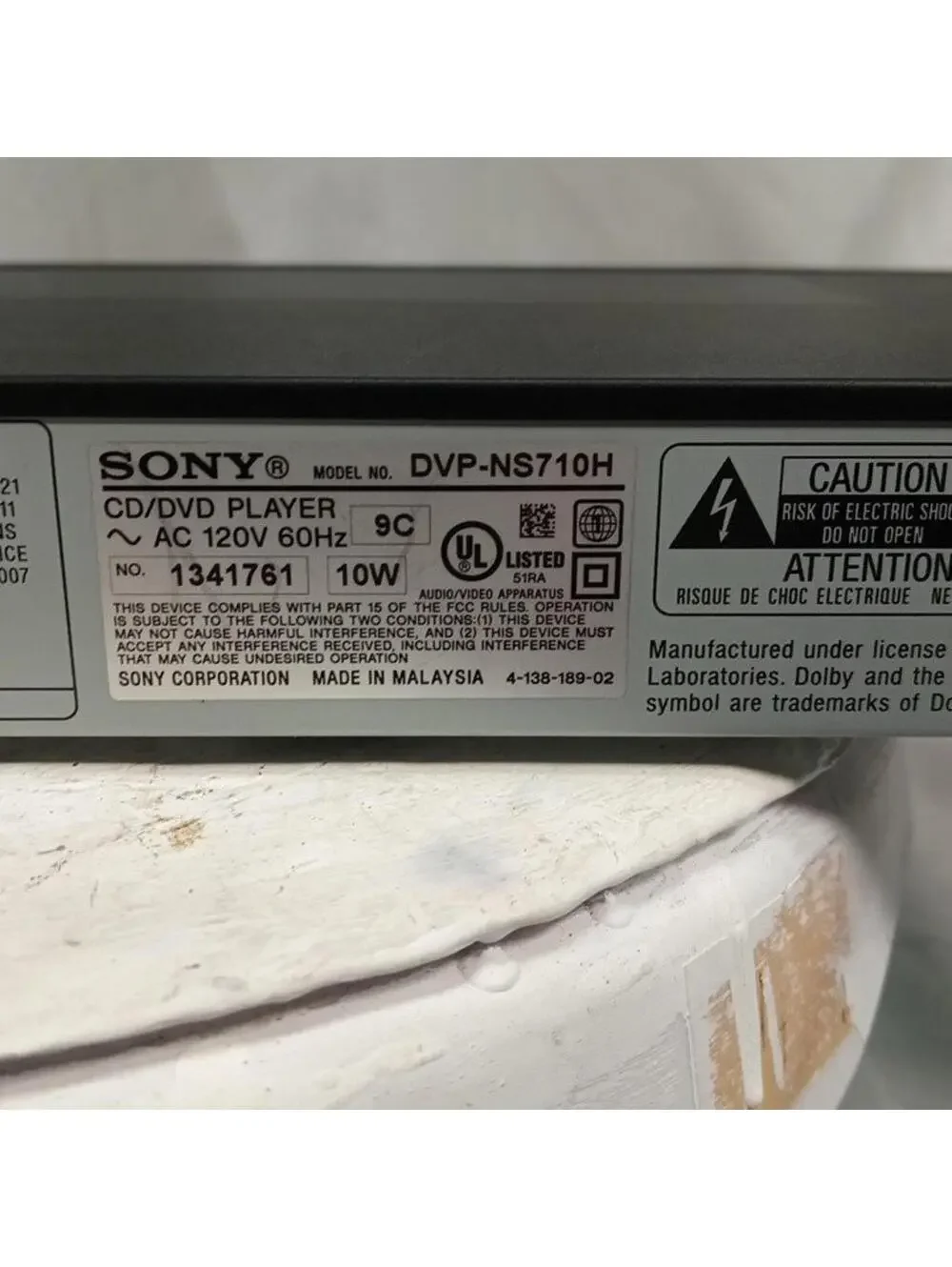 Sony DVP-NS710H CD/DVD player.